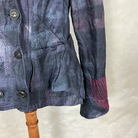 Aventures Des Toiles Purple Double Breasted Metallic Jacket Blazer EU 44 US M - Picture 2 of 9